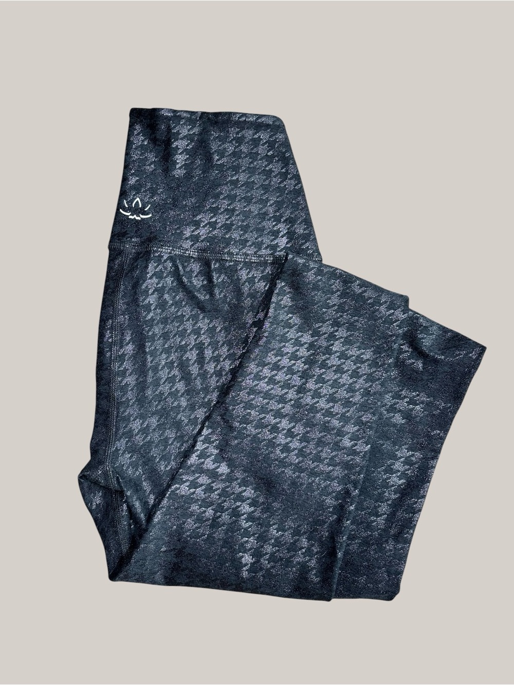 Beyond Yoga Black Darkest Night Houndstooth Shine Leggings